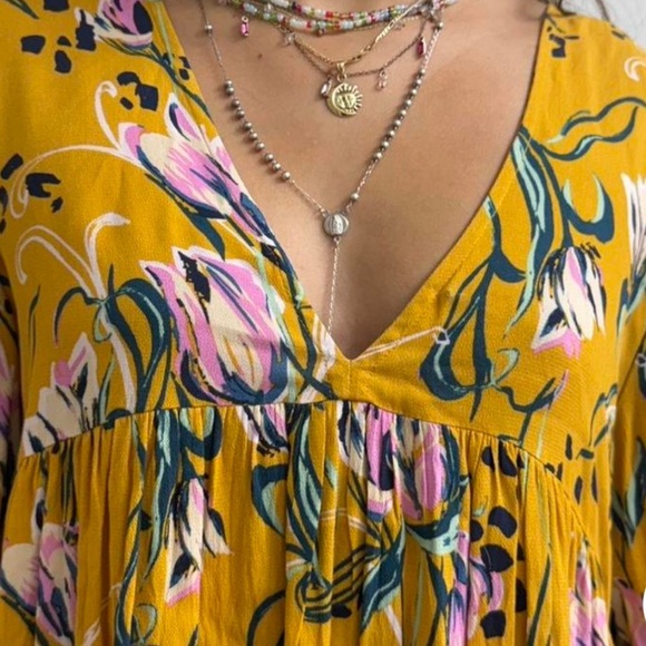 Free People Mustard Floral Dress - Picture 2 of 8